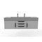 Castello Usa Nile 60" Wall Mounted Gray Vanity With Gray Top And Black Handles CB-MC-60G-BL-2053-GR - alternate 1